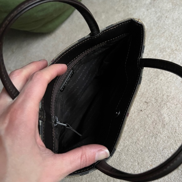 Burberry Nova Check Mini-Tote PVC Bag Leather Trim Cute! - Picture 9 of 12